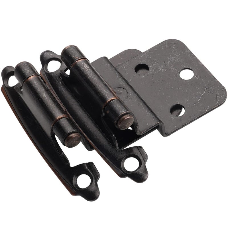 DecoBasics 3/8"" Inset Cabinet Hinges Bronze (5 Pair -10 Pcs) Oil Rubbed Bronze Offset Self Closing Cabinet Hinges for Kitchen Cabinets w/Bumpers & Upgraded Screws - Image 1